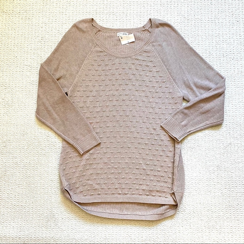 Maison Jules textured wide neck tunic sweater size XXL